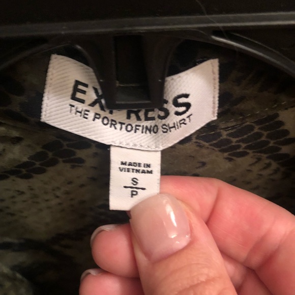 Green snake print roll tab long sleeve Portofino - Picture 3 of 4